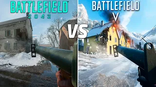 Battlefield Portal (2042) vs Battlefield 5 - Comparison (Shooting, details, destructions)