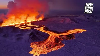 WATCH: Lava flows from second Icelandic volcano eruption