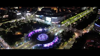 Unirii Square - Bucharest / Romania - night view 4k ultra wide