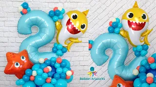 Baby Shark Balloon Party / 2nd Birthday Decoration Ideas At Home / Baby Shark Balloon Tutorial