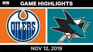 NHL Highlights | Oilers vs Sharks – Nov. 12, 2019