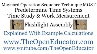 Maynard Operation Sequence Technique MOST Explained With Example Calculations Time Study