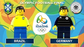 Rio 2016 Olympic Football Final : Brazil vs Germany ( gold medal Rio2016 ) highlights Lego Football