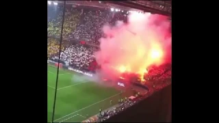 SALZBOURG VS OM - AMBIANCE & CRAQUAGE PYRO - ULTRAS OM "