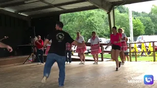 Harley II & Jada clogging with Dixie Darlin’s in N Carolina