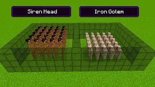 100 Siren Head vs 100 Iron Golem