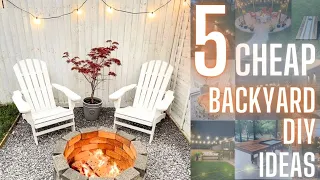 5 Cheap Backyard DIY Ideas | Small Backyard Makeover With A Budget | Affordable Backyard Projects