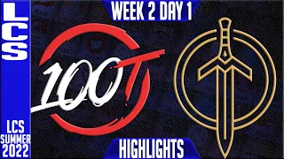 100 vs GG Highlights | LCS Summer 2022 W2D1 | 100 Thieves vs Golden Guardians