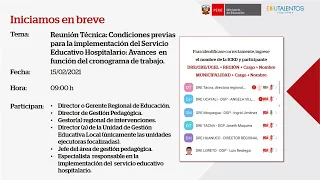 Condiciones previas para la implementación del SEHO: Avances  en función del cronograma de trabajo.