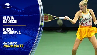 Olivia Gadecki vs. Mirra Andreeva Highlights | 2023 US Open Round 1