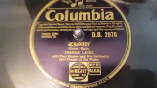 Jealousy - Frankie Laine - 78 rpm - Shellac Record - HMV 102 Gramophone