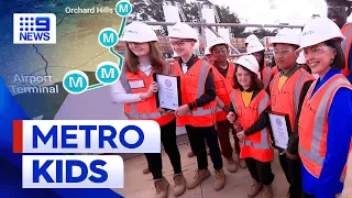 Schoolkids lend helping hand in new historic metro project | 9 News Australia