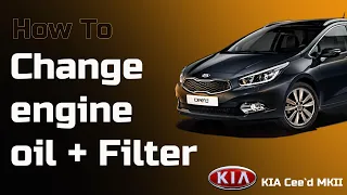 DIY How to change engine oil + Filter , 2013 KIA Ceed 1.6 CDRi - Bildilla Magasin