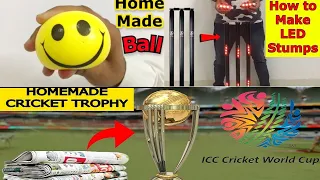 How to make Cricket World Cup Trophy | How to make Smiley Ball | How to make Led Cricket Stumps