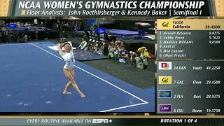 Cal’s eMjae Frazier and Mya Lauzon score 9.9375 on floor at NCAA Championships | Women's Gymnastics