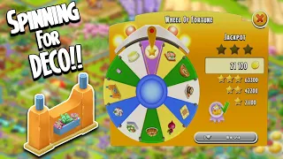 Hay Day-Spinning the Wheel for NEW DECO!!