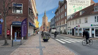 4К Odense,Denmark street walk 🇩🇰 Оденсе , Дания прогулка по улице ☀️