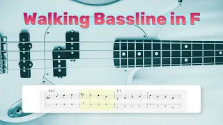 Walking Blues bass line in F (easy tab) | 12 bar Blues