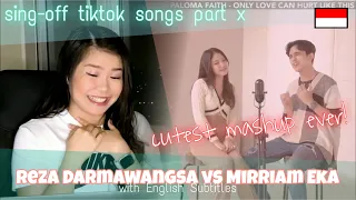 Reacting To Sing-Off Tiktok Songs Part X | Reza Darmawangsa vs Mirriam Eka (With English Subtitles)