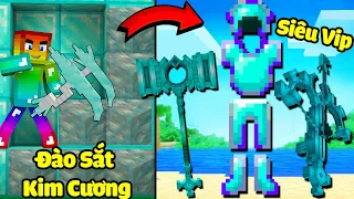 MINI GAME : CUỘC CHIẾN ĐÀO SẮT KIM CƯƠNG MINECRAFT ** NOOB NÂNG CẤP ĐỒ SẮT THÀNH SIÊU VIP