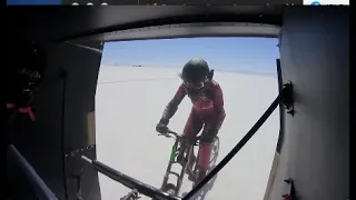 Human Power Speed Record - 183 mph on a Bicycle - Bonneville Salt Flats