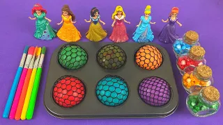 Satisfying Video | 6 Color Slime Balls OF Rainbow Dino PopIt FROM Magic Cup Paint PlayDo & Clay ASMR