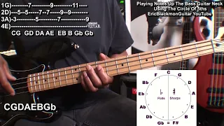 Playing Notes Up The Bass Guitar Neck With The Circle Of 5ths Lesson@ericblackmonmusicbass9175