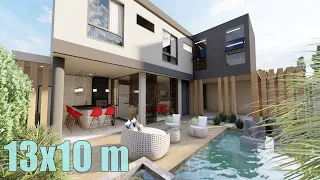 Casa em L | TERRENO MUITO PEQUENO | Tour virtual.