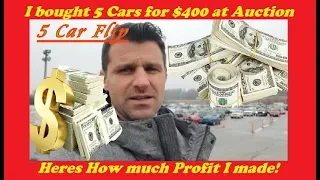I bought 5 Cars for under $400 at a Dealer Auction. How Much did I make?