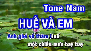 Huế Và Em (Karaoke Beat) - Tone Nam | Nhan KTV