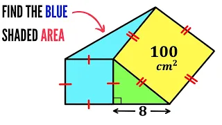 Justify your answer! | Calculate the Blue region area | (Squares) | #math #maths | #geometry