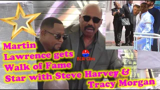 Martin Lawrence gets Emotional @ Walk of Fame STAR w/ Steve Harvey & Tracy Morgan
