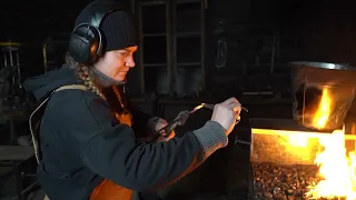 Forging a medieval wood auger (Navar)