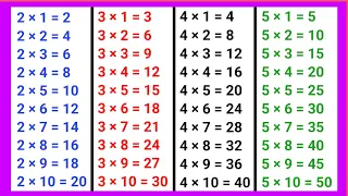 Learn Multiplication Table 2 to 5 | Table of 2 to 5 | 2 table | 3 table | 4 ka table | 5 ka table