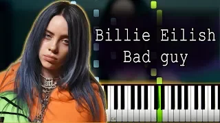 😼 Billie Eilish - bad guy Piano Tutorial (Sheet Music + midi with lyrics)