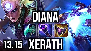 DIANA vs XERATH (MID) | 3.1M mastery, Legendary, 20/2/5, 6 solo kills | NA Grandmaster | 13.15