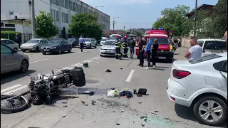 Accident grav cu motociclist pe strada Câmpina din Cluj-Napoca