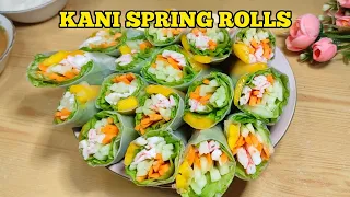 KANI SALAD SPRING ROLL with Peanut and Mayo Sauce | Healthy and Delicious Kani Salad Roll Recipe