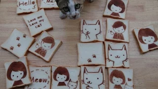 Toast Art ::  “Love Me Love My Cat”  =^w^=