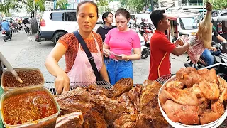 Yummy Both! Beef BBQ Family vs Pork BBQ Family - Cambodian Street Food