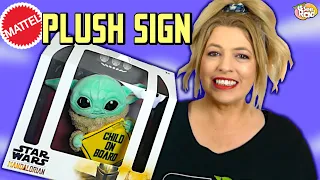Star Wars The Mandalorian THE CHILD (GROGU) ON BOARD Plush Sign Mattel Unboxing & Review [BABY YODA]