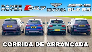Range Rover vs Bentayga vs AMG GLE 63 x SQ7: CORRIDA DE ARANCADA