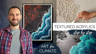 Art for Climate: Painting "TITANS" | Textured acrylics | Media and techniques | Nature painting