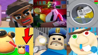 Speed Runs in Scary Obby Easy Grow, Barry Prison, Mr Muffin, Evil Principal, Laundromat, Baby Bobby