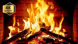 Relaxing Fireplace 4K with Crackling Fire Sounds (10 Hours) 🔥 Fireplace for Sleep, Relaxation, Study