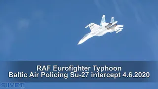 Su-27 Intercepted by RAF Eurofighter Typhoons over Baltic Sea, 4.6.2020 NATO Air Policing Mission