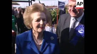 UK: DORSET: MARGARET THATCHER CAMPAIGNS FOR CONSERVATIVE PARTY