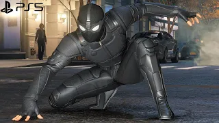 Spider-Man Remastered PS5 - Stealth Suit Free Roam Gameplay (4K 60FPS Performance RT)