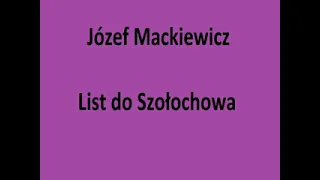 Józef Mackiewicz - List do Szołochowa