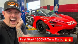 FIRST START UP 1500 HP TWIN TURBO MCLAREN 720 GTR AT GINTANI...